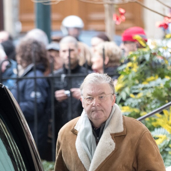 Dominique Besnehard aux obsèques de Michèle Morgan en l'église Saint-Pierre de Neuilly-sur-Seine, le 23 décembre 2016.