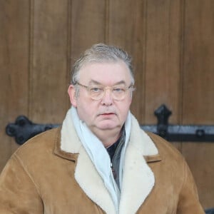 Dominique Besnehard aux obsèques de Michèle Morgan en l'église Saint-Pierre de Neuilly-sur-Seine, le 23 décembre 2016.