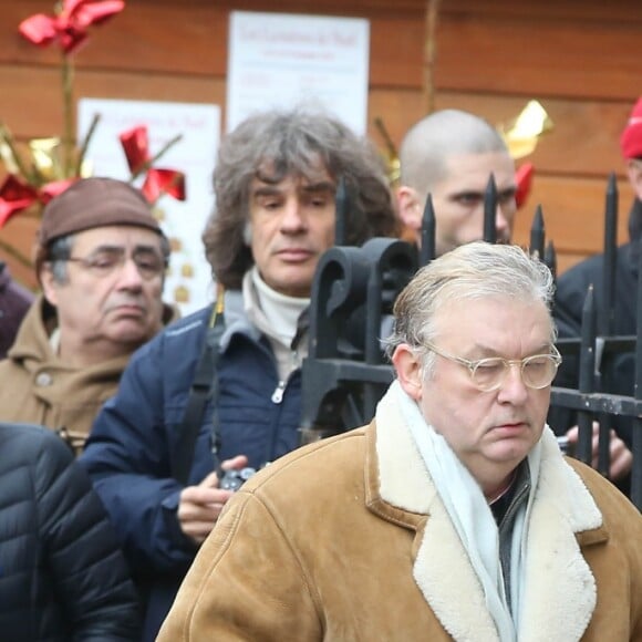Dominique Besnehard aux obsèques de Michèle Morgan en l'église Saint-Pierre de Neuilly-sur-Seine, le 23 décembre 2016.