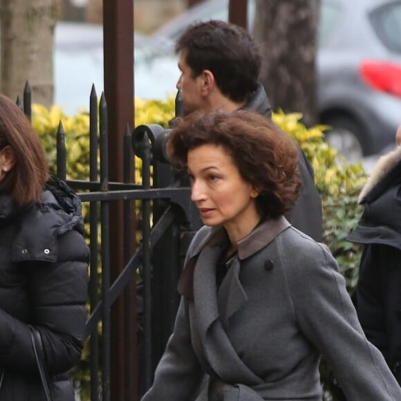 Audrey Azoulay, Ministre de la Culture et de la Communication, aux obsèques de Michèle Morgan en l'église Saint-Pierre de Neuilly-sur-Seine, le 23 décembre 2016