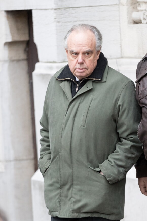 Frédéric Mitterrand - Sorties des obsèques de Michèle Morgan en l'église Saint-Pierre de Neuilly-sur-Seine. Le 23 décembre 2016