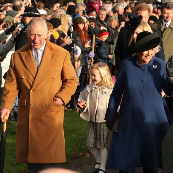 Le prince Charles et la duchesse de Cornouailles à la messe de Noël en l'église St Mary à Sandringham (Norfolk) le 25 décembre 2016.