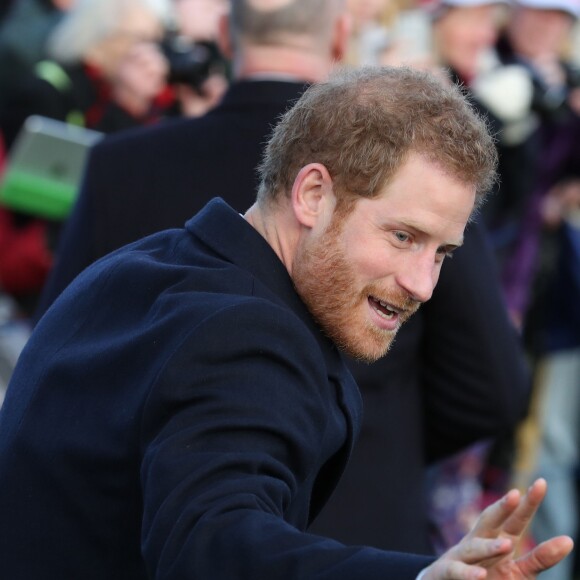 Le prince Harry à la messe de Noël en l'église St Mary à Sandringham (Norfolk) le 25 décembre 2016.