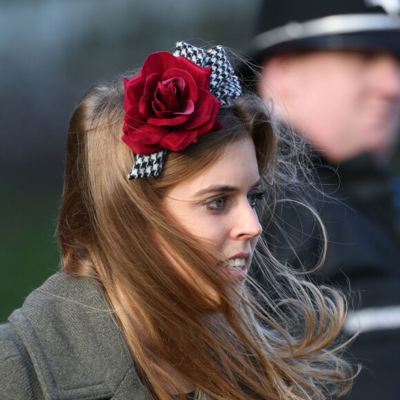 La princesse Beatrice d'York à la messe de Noël en l'église St Mary à Sandringham (Norfolk) le 25 décembre 2016.