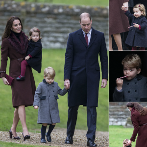 Le prince William et la duchesse Catherine de Cambridge, qui passaient les fêtes de fin d'année avec la famille Middleton, ont assisté avec leurs enfants le prince George et la princesse Charlotte à la messe de Noël célébrée en l'église St Mark d'Englefield, dans le Berkshire, le 25 décembre 2016.