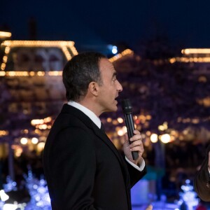 Exclusif - Nikos Aliagas et François-Xavier Demaison lors de l'enregistrement de l'émission "Toute la musique qu'on aime" à Disneyland Paris, le 12 décembre 2016. L'émission sera présentée par Nikos Aliagas et diffusée sur TF1 le 31 décembre. © Cyril Moreau / Bestimage