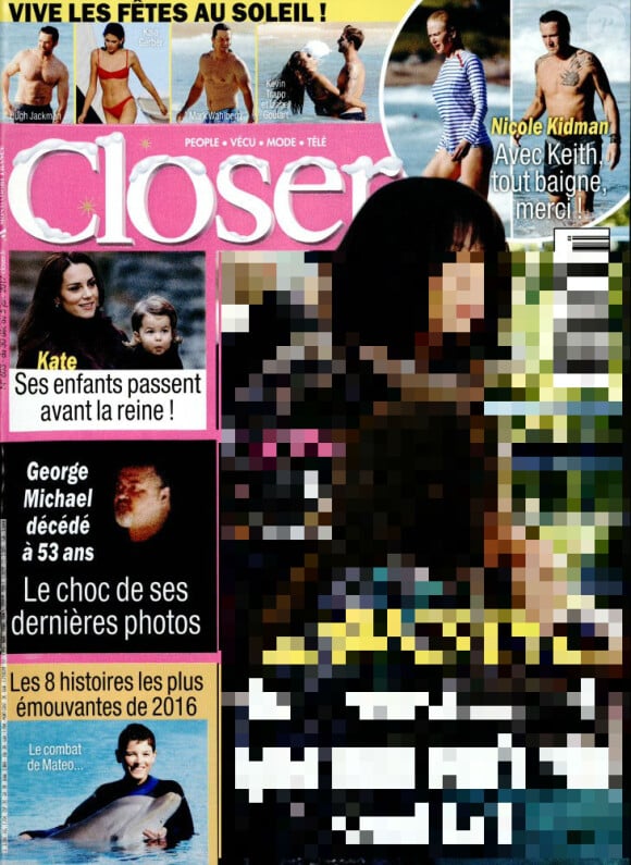 Magazine "Closer" en kiosques le 30 décembre 2016.