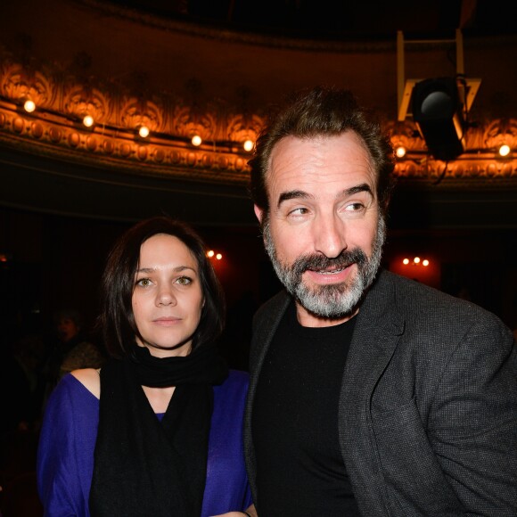 Jean Dujardin et sa compagne Nathalie Péchalat - Générale du spectacle "Histoires" de Franck Ferrand au théâtre Antoine à Paris le 5 décembre 2016. © Coadic Guirec/Bestimage