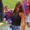 Info - Lionel Messi va se marier avec Antonella Roccuzzo en 2017 - Antonella Rocuzzo, la femme de Lionel Messi avec leurs enfants Matéo et Thiago - Le FC Barcelone de Lionel Messi remporte le premier match de l'année en Ligua, 6 à 2 contre le Betis Seville au Camp Nou à Barcelone le 20 Août 2016.