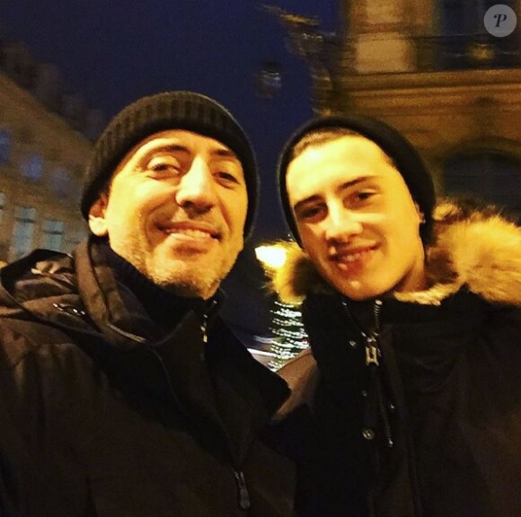 Gad Elmaleh et son fils Noé sur une photo publiée sur Instagram le 1er janvier 2017