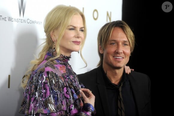 Nicole Kidman et son mari Keith Urban lors de la première de "Lion" à New York, le 16 novembre 2016.