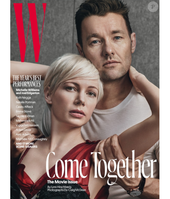 Couverture du magazine W - janvier 2017 : Michelle Williams et Joel Edgerton