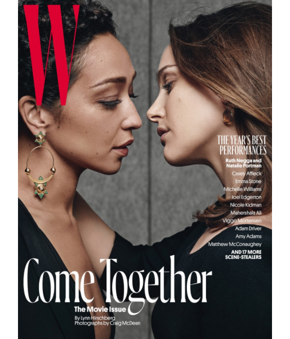 Couverture du magazine W - janvier 2017 : Ruth Negga et Natalie Portman