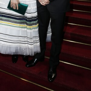 Guillaume Canet et sa compagne Marion Cotillard - Arrivées Intérieur - 40ème cérémonie des Cesar au théâtre du Châtelet à Paris, le 20 février 2015.