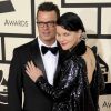 Pauley Perrette et son fiancé Thomas Arklie - Arrivées à la 57ème soirée annuelle des Grammy Awards au Staples Center à Los Angeles, le 8 février 2015.