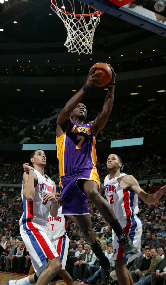 Lamar Odom lors du match Los Angeles Lakers - Detroit Pistons. Auburn Hills, Novembre 2010.