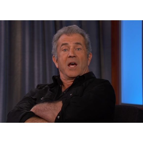 Mel Gibson sur le plateau de l'émission de Jimmy Kimmel, le 6 janvier 2017.