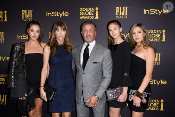 Sylvester Stallone, Jennifer Flavin et leurs filles, Scarlet Rose Stallone, Sophia Rose Stallone et Sistine Rose Stallone. Los Angeles, le 10 novembre 2016.