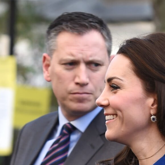 La duchesse Catherine de Cambridge visite un site de l'association Anna Freud Centre consacré à l'assistance aux parents souffrant de troubles de la personnalité, le 11 janvier 2017 à Londres. Sa première mission de l'année.