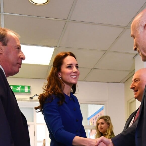 La duchesse Catherine de Cambridge visite un site de l'association Anna Freud Centre consacré à l'assistance aux parents souffrant de troubles de la personnalité, le 11 janvier 2017 à Londres. Sa première mission de l'année.