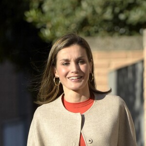 La reine Letizia d'Espagne arrive à une réunion de travail avec le conseil de la Fédération espagnole des maladies rares (Feder) à Madrid. Le 12 janvier 2017  Queen Letizia visit the FEDER (Rare Diseases federation) in Madrid. January 12, 201712/01/2017 - Madrid