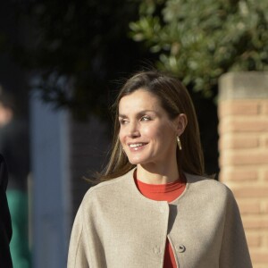 La reine Letizia d'Espagne arrive à une réunion de travail avec le conseil de la Fédération espagnole des maladies rares (Feder) à Madrid. Le 12 janvier 2017  Queen Letizia visit the FEDER (Rare Diseases federation) in Madrid. January 12, 201712/01/2017 - Madrid