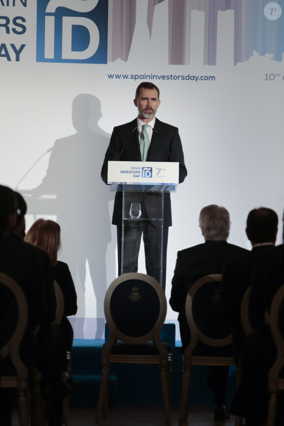 Le roi Felipe VI d'Espagne lors de l'inauguration de la 7e édition des Spain Investors Day à Madrid le 10 janvier 2017