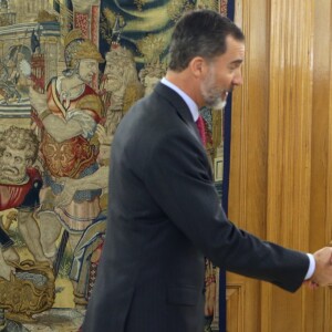 Le roi Felipe VI reçoit en audience des hauts auditeurs d'état et des auditeurs à Madrid, le 9 janvier 2017.