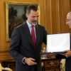 Le roi Felipe VI remet des prix à des journalistes à Madrid, le 9 janvier 2017.