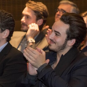 Gaston Ardisson et Audrey Crespo-Mara - Cérémonie du Prix Philippe Caloni décerné à Thierry Ardisson à la SCAM (Société civile des auteurs multimedia) à Paris le 17 janvier 2017.