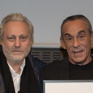 Yves Bigot, Thierry Ardisson - Cérémonie du Prix Philippe Caloni décerné à Thierry Ardisson à la SCAM (Société civile des auteurs multimedia) à Paris le 17 janvier 2017.