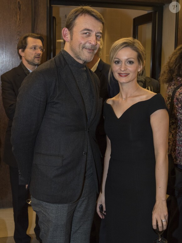 Marc Voinchet, Audrey Crespo-Mara - Cérémonie du Prix Philippe Caloni décerné à Thierry Ardisson à la SCAM (Société civile des auteurs multimedia) à Paris le 17 janvier 2017.