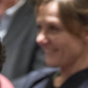 Gaston Ardisson, Audrey Crespo-Mara - Cérémonie du Prix Philippe Caloni décerné à Thierry Ardisson à la SCAM (Société civile des auteurs multimedia) à Paris le 17 janvier 2017.