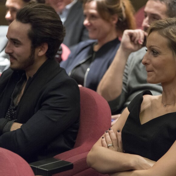 Gaston Ardisson, Audrey Crespo-Mara - Cérémonie du Prix Philippe Caloni décerné à Thierry Ardisson à la SCAM (Société civile des auteurs multimedia) à Paris le 17 janvier 2017.