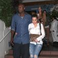 Lamar Odom et Khloe Kardashian au 34eme anniversaire de Kourtney au restaurant "Taverna Tony" a Malibu. Le 18 avril 2013