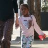 Exclusif - Charlize Theron se balade avec son fils Jackson dans les rues de Los Angeles, le 17 janvier 2017. Le petit Jackson est habillé en fille, porte des bottes fourrées rose, un sac à dos 'Reine des neiges' et est coiffé de longues tresses.