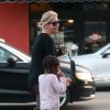 Exclusif - Charlize Theron se balade avec son fils Jackson dans les rues de Los Angeles, le 17 janvier 2017.. Le petit Jackson est encore habillé en fille, il porte des bottes fourrées rose, un sac à dos 'Reine des neiges' et est coiffé de longues tresses.