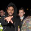 Bella Hadid et son petit ami The Weeknd arrivent à la boîte de nuit "Cirque le Soir" à Londres, le 1er juin 2016