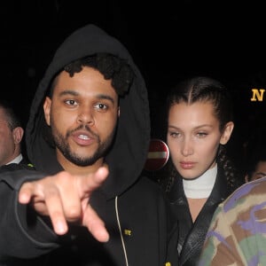 Bella Hadid et son petit ami The Weeknd arrivent à la boîte de nuit "Cirque le Soir" à Londres, le 1er juin 2016