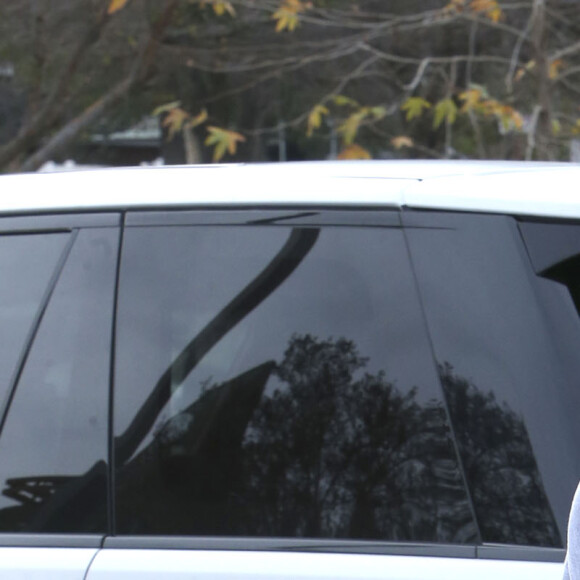 Kim Kardashian et Kanye West retrouvent Kourtney Kardashian pour déjeuner à Calabasas, le 18 janvier 2017.