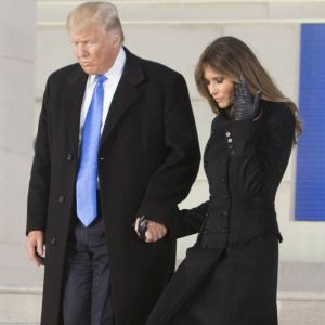 Donald Trump et sa femme Melania au Lincoln Memorial à Washington le 19 janvier 2017