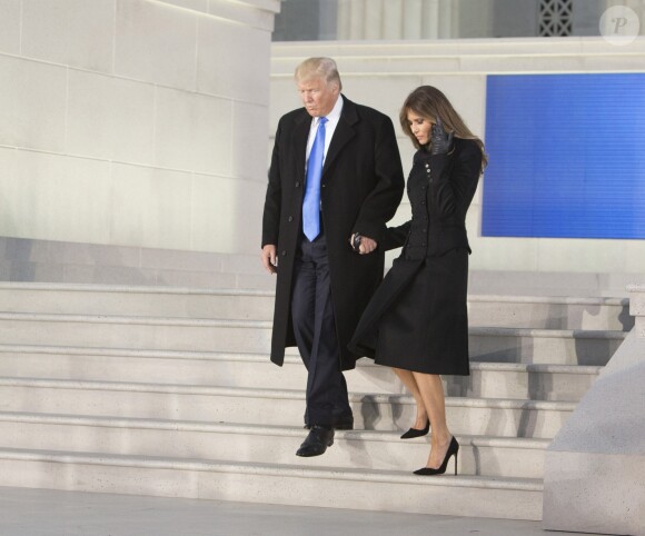 Donald Trump et sa femme Melania au Lincoln Memorial à Washington le 19 janvier 2017