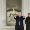 Donald Trump et sa femme Melania au Lincoln Memorial à Washington le 19 janvier 2017