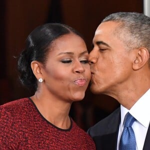 Michelle et Barack Obama à la Maison-Blanche, avant l'investiture de Donald Trump, 45e président des Etats-Unis. Washington, le 20 janvier 2017.