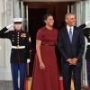Michelle et Barack Obama à la Maison-Blanche, avant l'investiture de Donald Trump, 45e président des Etats-Unis. Washington, le 20 janvier 2017.
