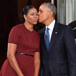 Michelle et Barack Obama à la Maison-Blanche, avant l'investiture de Donald Trump, 45e président des Etats-Unis. Washington, le 20 janvier 2017.