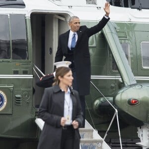 Michelle et Barack Obama quittent le Capitole après l'investiture de Donald Trump. Washington, le 20 janvier 2017.