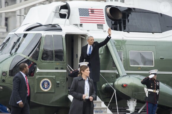 Michelle et Barack Obama quittent le Capitole après l'investiture de Donald Trump. Washington, le 20 janvier 2017.