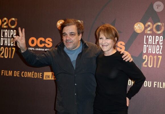 Didier Bourdon, Nathalie Baye pour le film "Alibi.com" lors du 20e Festival du film de comédie à l'Alpe d'Huez, le 20 janvier 2017. © Dominique Jacovides/Bestimage