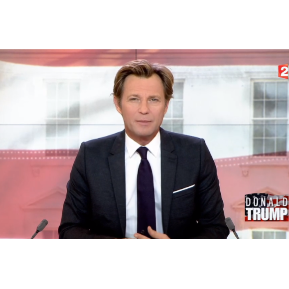 Laurent Delahousse aux commandes du journal télévisé de France 2, le vendredi 20 janvier 2017